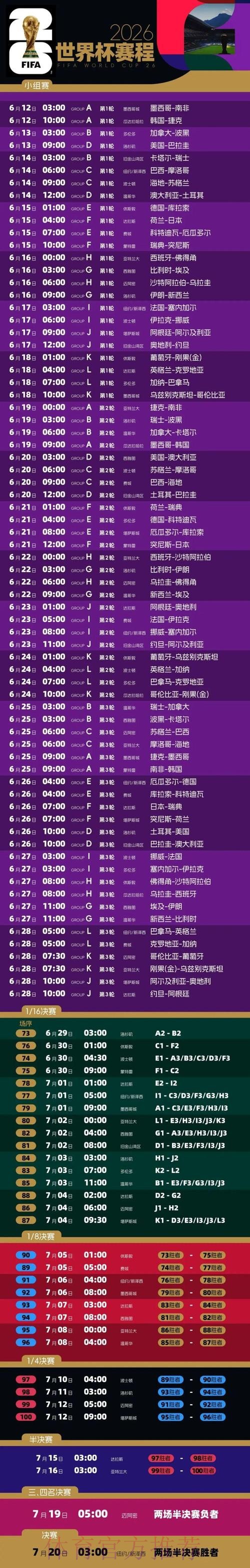 “2026年世界杯决赛时间及精彩看点”